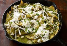 Load image into Gallery viewer, Consome de pollo, Chilaquiles con chorizo y frijoles refritos (Chicken consommé, Chilaquiles with chorizo and refried beans) Workshop - August 25
